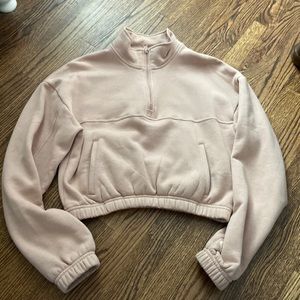 Matching set cropped 1/4 zip sweatshirt